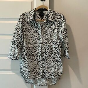 Investments Black and White Patterned Blouse
